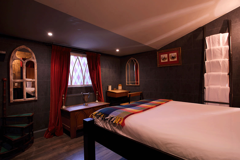 Stay in a Potter-themed Wizards Chamber at the Georgian House in London. Image courtesy of the hotel.