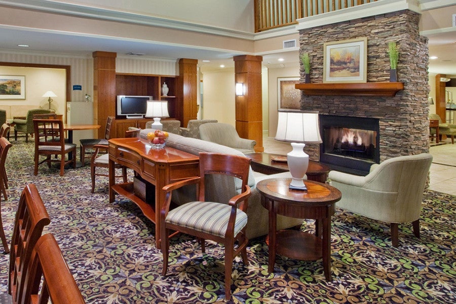 The lobby at the Staybridge Suites Savannah Historic District.