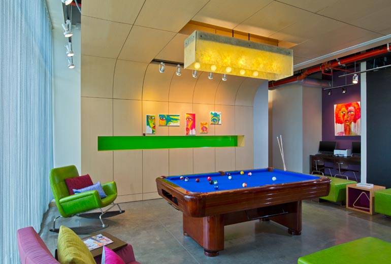 Hang out and play pool at the Aloft San Jose. Photo courtesy of hotel.