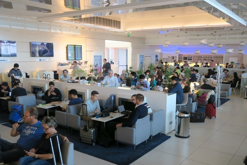 The Finnair Lounge was busy this afternoon.