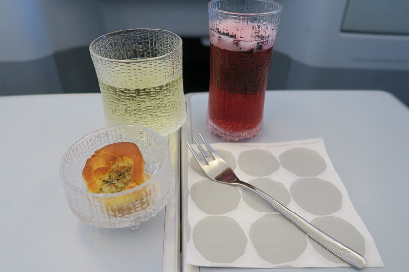 Drinks were served with an "amuse bouche" starter.