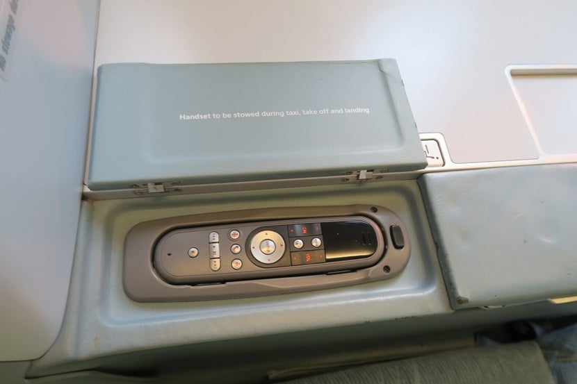 An in-flight entertainment remote was available, if desired.