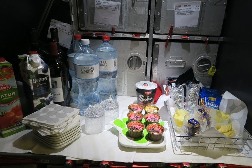 Some snacks were available in the galley between meals.