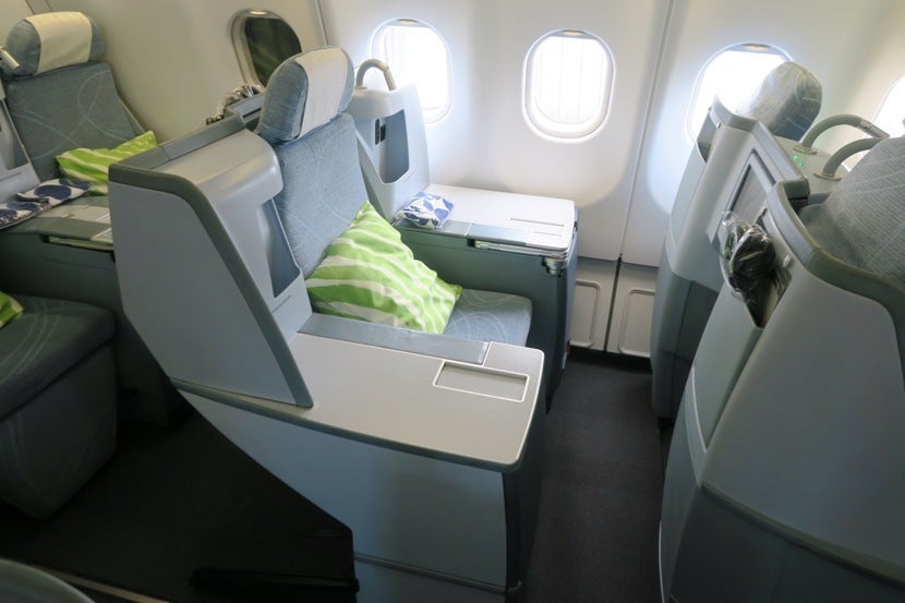 There are three "throne seats" on this version of the Finnair A330-300.