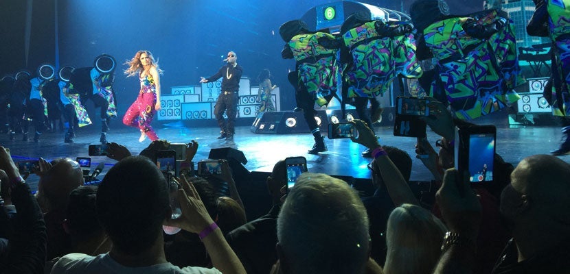 J. Lo performing on opening night at Planet Hollywood in Las Vegas.