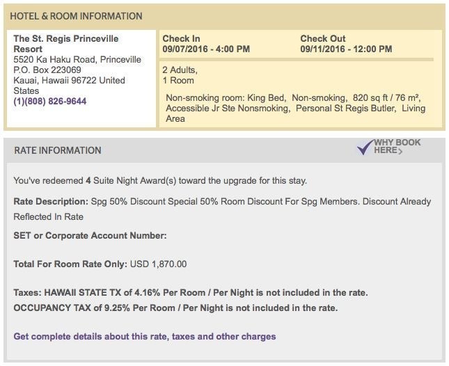 Our booking confirmation.