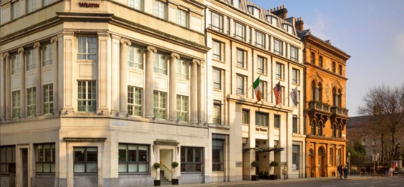 The historic exterior of the Westin Dublin