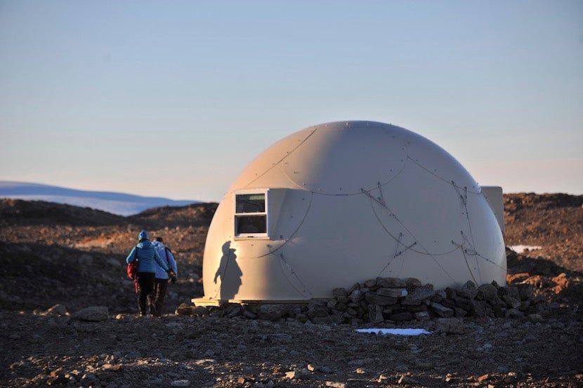 Appropriately, White Desert's fiberglass sleeping pods look like igloos. Image courtesy of White Desert Antarctica.