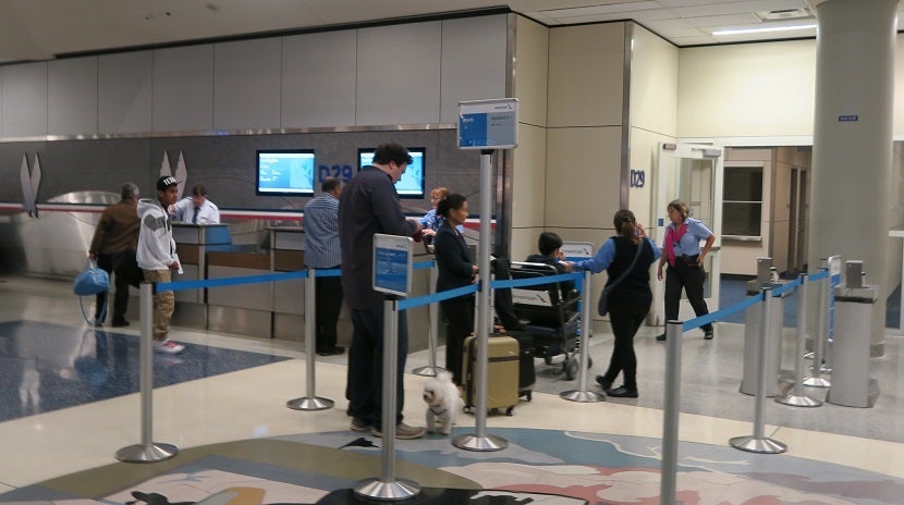 Boarding was surprisingly orderly for an American Airlines domestic flight.