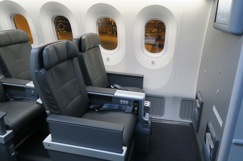 Premium economy bulkhead legroom.