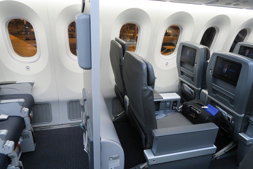 There's a thin wall between economy and premium economy cabins.
