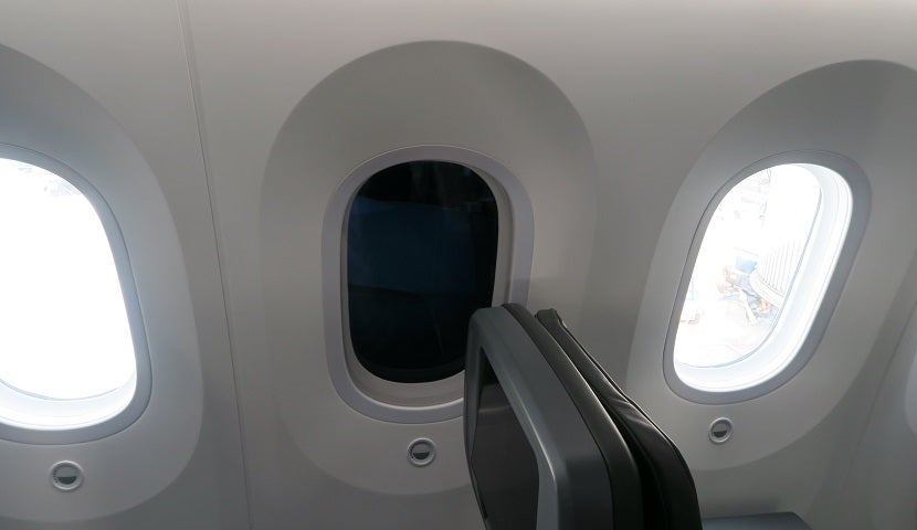 The windows on this Dreamliner get exceptionally dark.