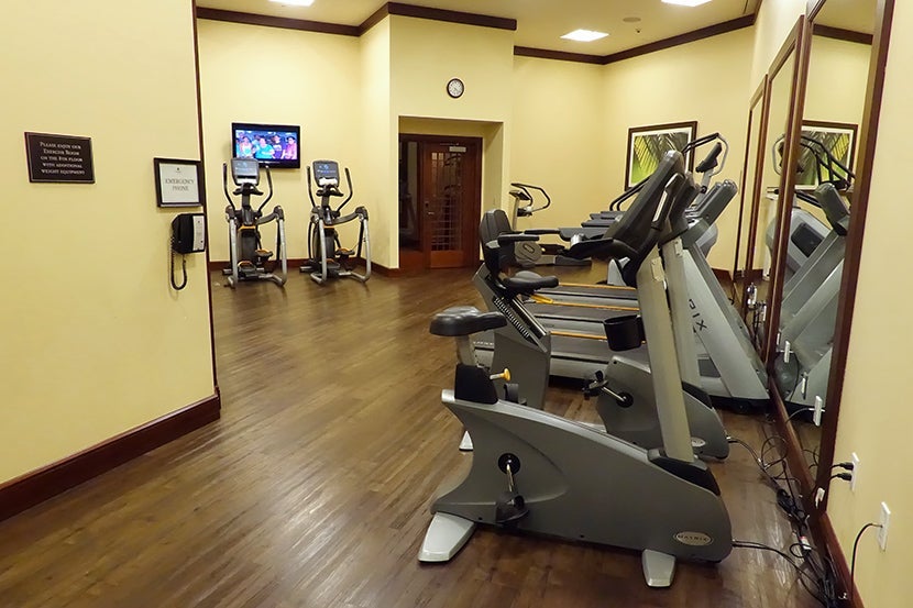 The hotel's fitness center isn't super fancy, but it has all the basics.