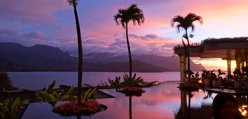 Sunset at the St. Regis Princeville.