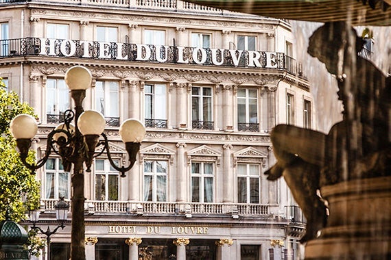 The Hotel du Louvre sits near the eponymous museum in Paris.