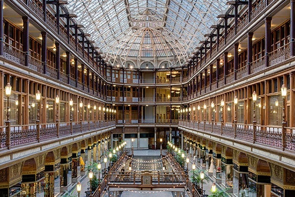 The Hyatt Regency Cleveland at The Arcade, formerly one of the first indoor shopping malls in the US.