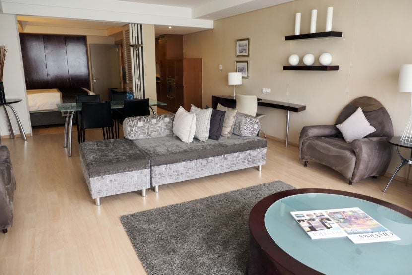 The one couch was very hard — and rather disappointing, but it looked nice.