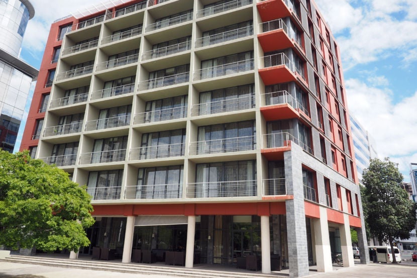 The exterior of the Protea Hotel North Wharf, as seen from the back.