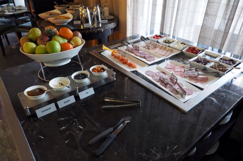 The breakfast spread continued with more fresh fruit and a selection of meats.