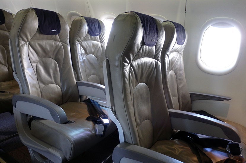 Porter's economy seats have a 32-inch pitch.