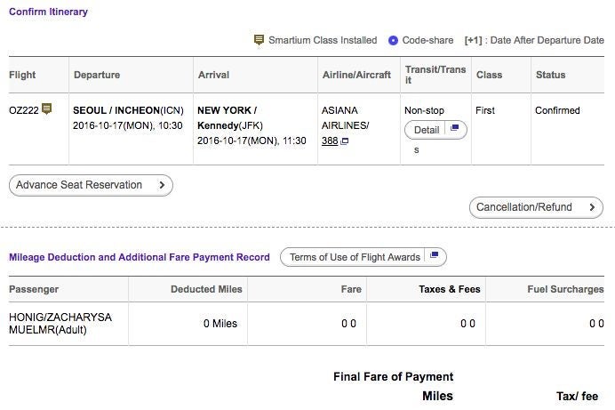 Asiana A380 First Class Review JFK