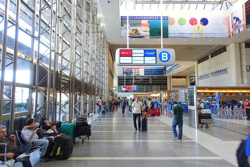 Walking through TBIT to the Air France counters.