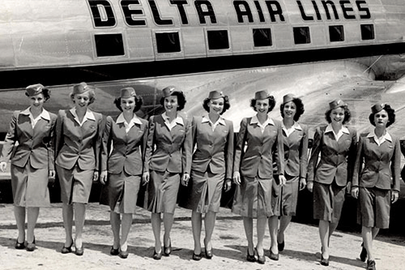 Reporting for duty in the 1940s. Image courtesy of Delta Flight Museum.