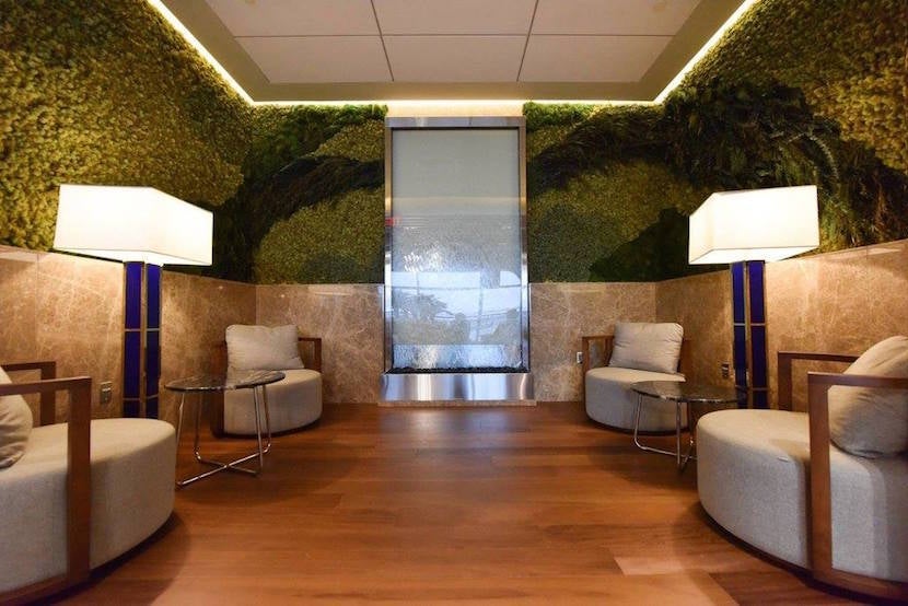 Relaxation rooms are yet another of the lounge's Zen-focused features. Image courtesy of Turkish Airlines Lounge's <a href="https://www.facebook.com/TurkishLoungeIAD/photos" target="_blank">Facebook page</a>.