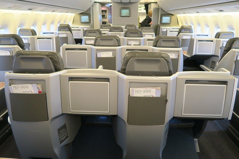 There's no built-in in-flight entertainment screens in business class.
