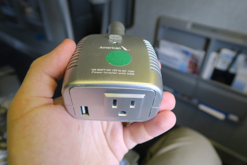 I was appreciative of the DC-to-AC converter the cabin crew let me borrow, but it didn't work well.
