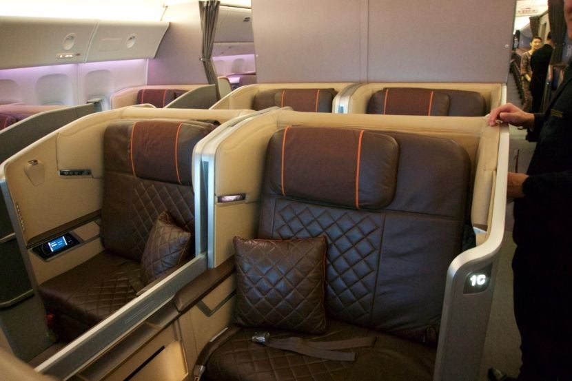 Cozy color scheme for the First Class cabin