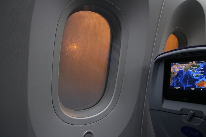 The Dreamliner window before dimming
