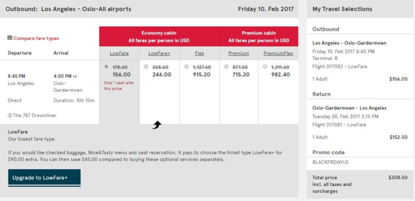 Los Angeles (LAX) to Oslo (OSL) for $309 round-trip in February.