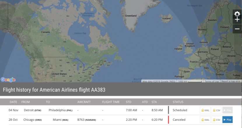A quick search of flightradar24 pulls up the tail number of the American Airlines 767 that caught on fire the other week