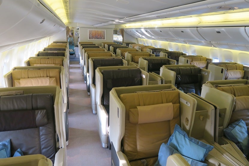 The much-larger business class cabin.