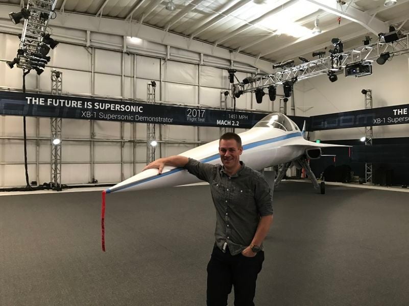 Boom's Chief Engineer Joe Wilding is clearly proud of the XB-1 Supersonic demonstrator.
