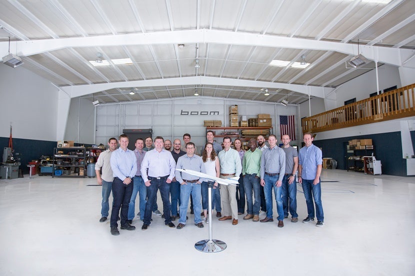 The small team of engineers at Boom Technology in Denver.