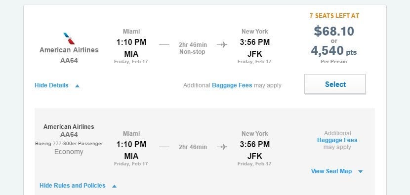 Unfortunately, the Chase travel portal doesn't easily share the fare information.