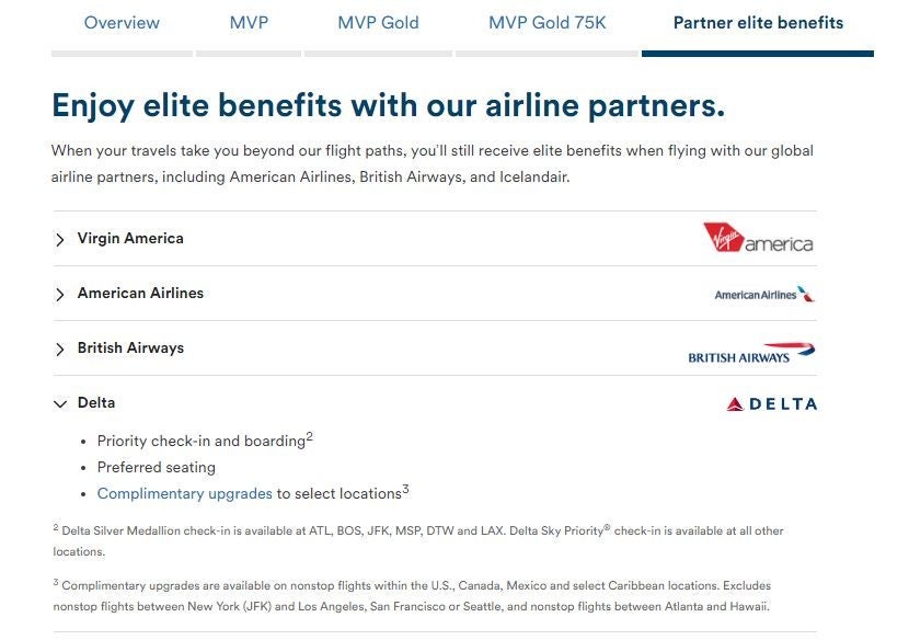 Current Alaska-Delta benefits. Image courtesy of Alaska Airlines.