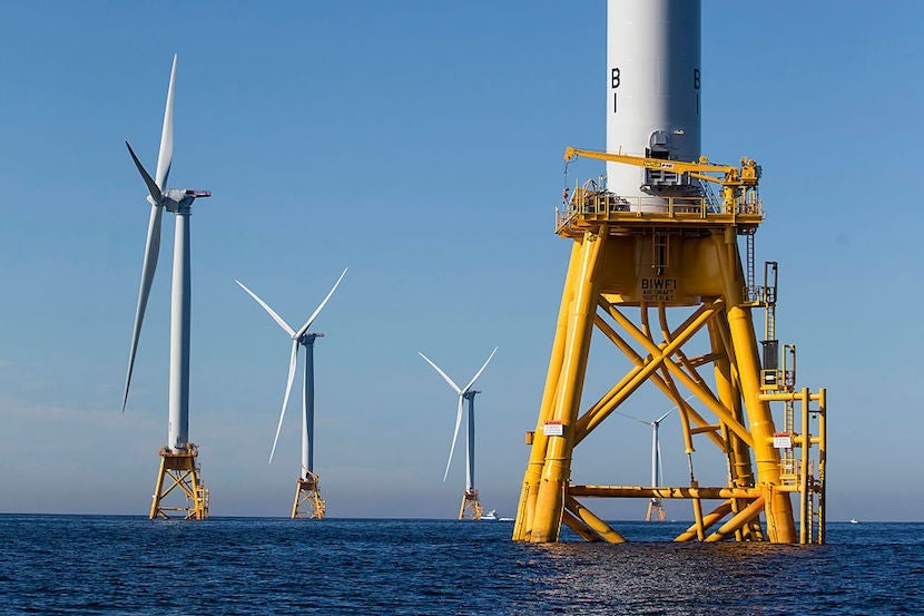 Block Island Wind Farm is the nation's first off-shore wind farm. Image courtesy of Scott Eisen via Getty Images.