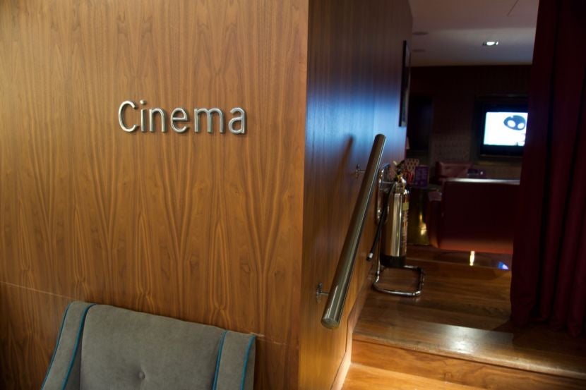 Movie room for passing the time at LHR.