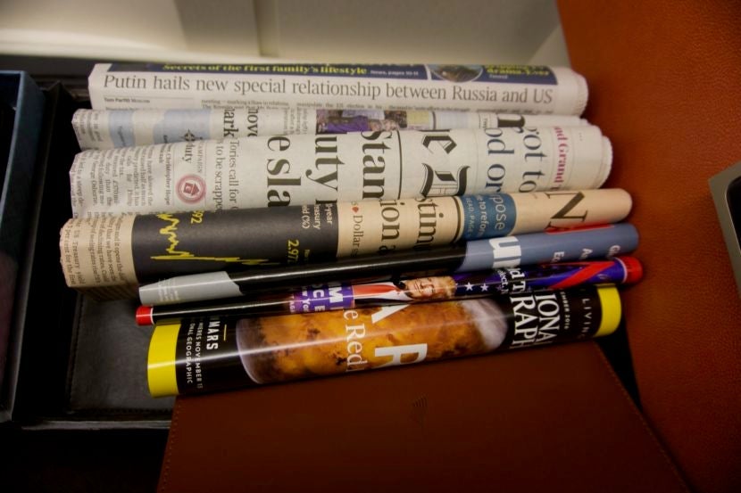 Neatly placed reading material awaits you in your suite.
