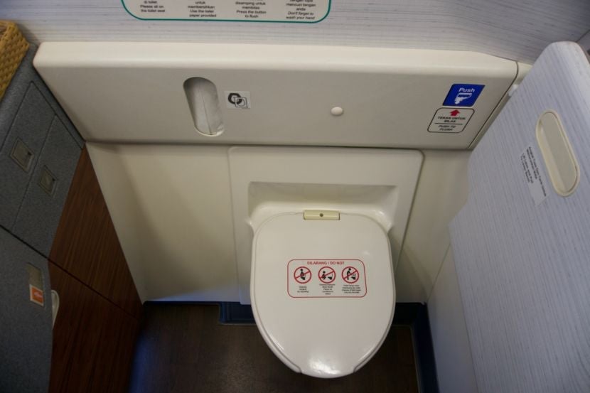 I always appreciate a spotless lav on the plane.