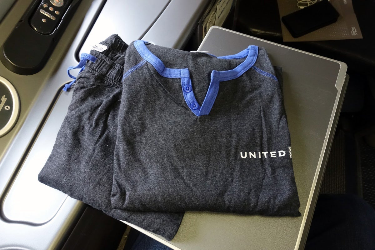 Both business and first-class passengers can request pajamas.