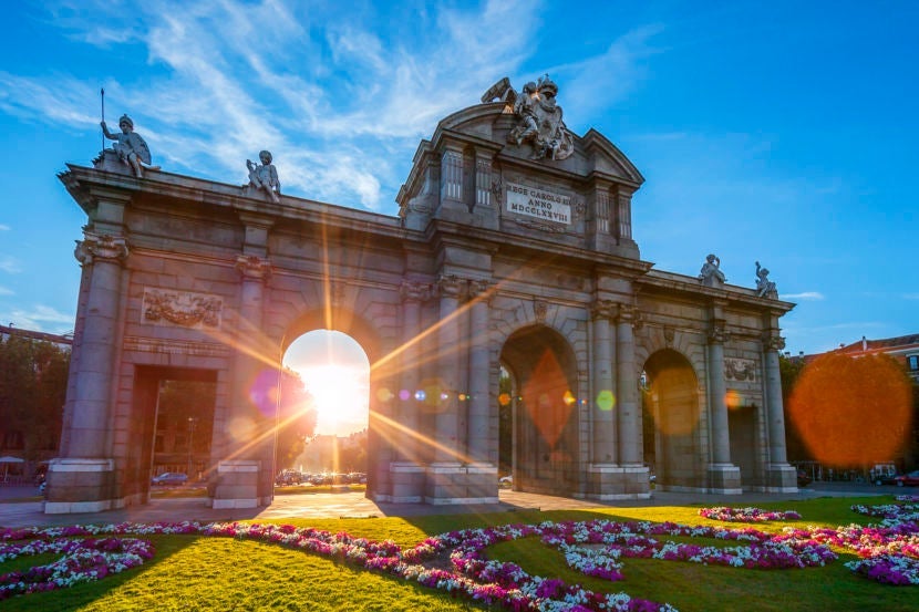 Madrid is Europe's sunniest capital city. Image courtesy of vwalakte via Getty Images.