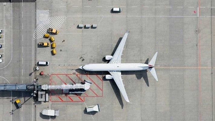Aerial view of airplane
