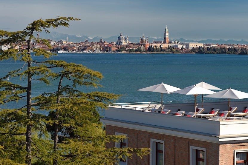 Take in views of Venice's skyline from the terrace at JW Marriott Venice. Image courtesy of the hotel.