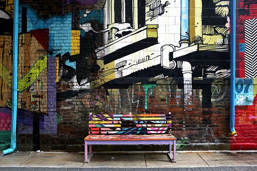 Get some perspective in The Belt, Detroit's art alley. Image by the author.