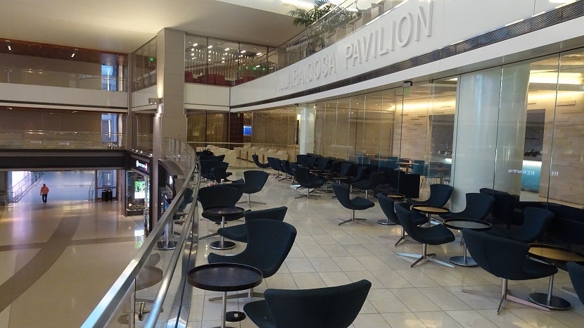 Enjoy the Villaraigosa Pavilion from your balcony seat. Behind the short glass wall, a space accessed only by First Class passengers.