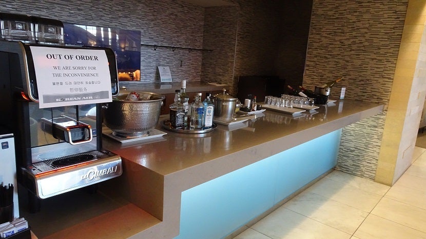 This bar's coffeemaker was broken, but the liquor and wine flowed freely.